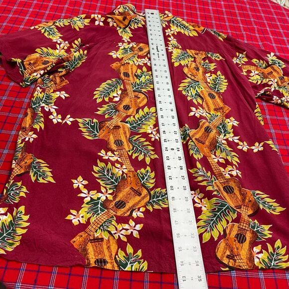 Pineapple Moon Men’s Guitar Hawaiian VTG Aloha Button Up Shirt Size XL - Picture 8 of 8